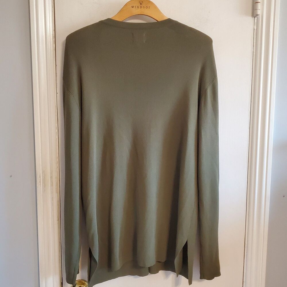 Chico's Olive Green Open Front Beaded Cardigan Size 3 US XL Boho Artsy Office - Picture 5 of 11